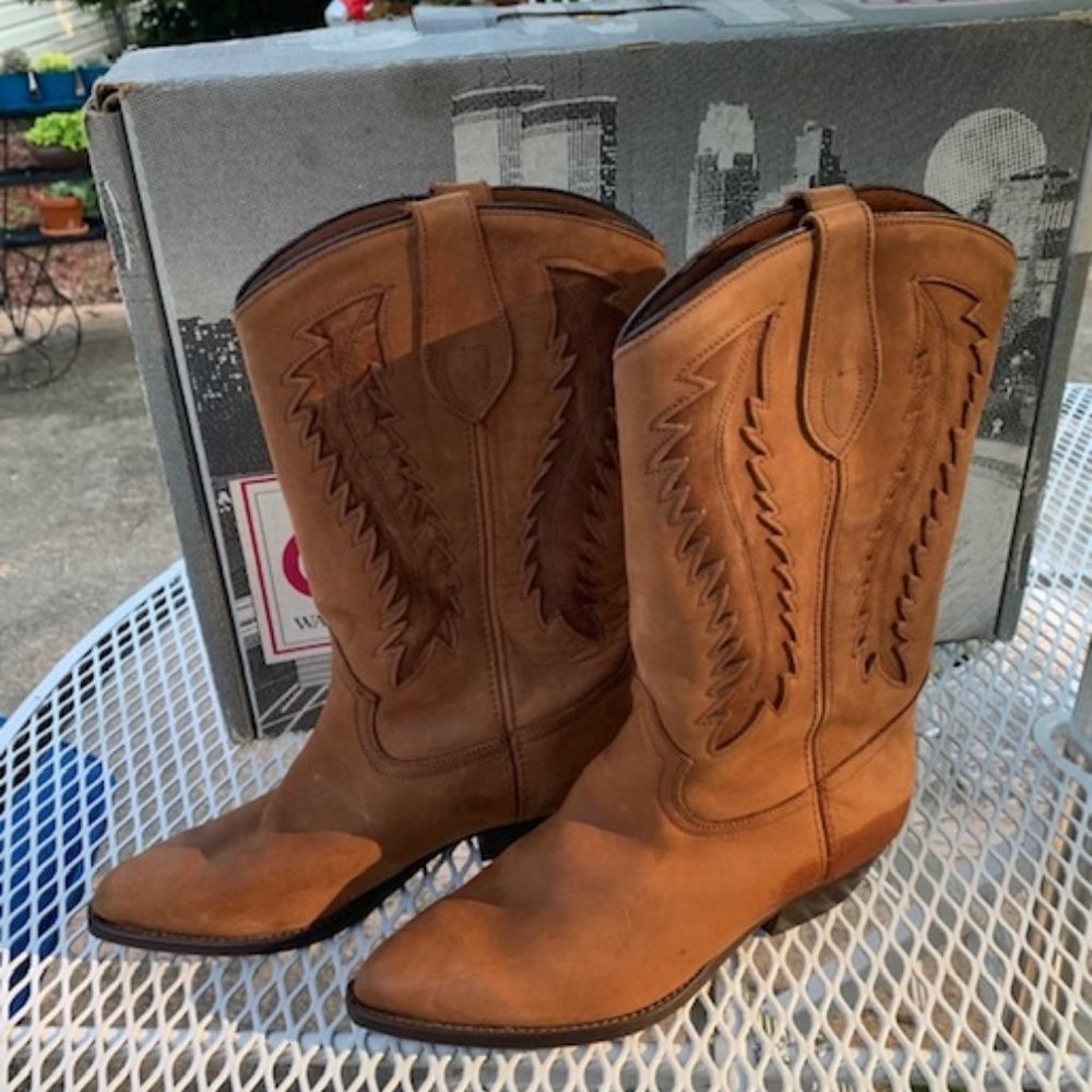 DINGO Brown Leather Cowgirl Cowboy BOOTS 7.5 M